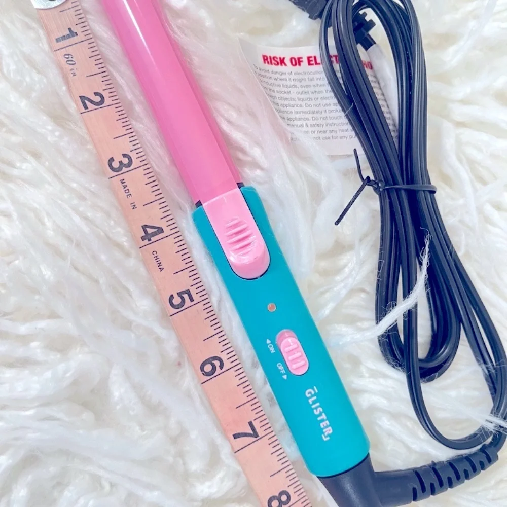 GLISTER ❤️”HOST PICK❤️”Curling iron with carrying pouch in pink and teal
